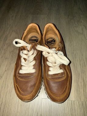CWY by Coolest Brown Leather Retro Sneakers Women’s Size 7 Chunky Laces